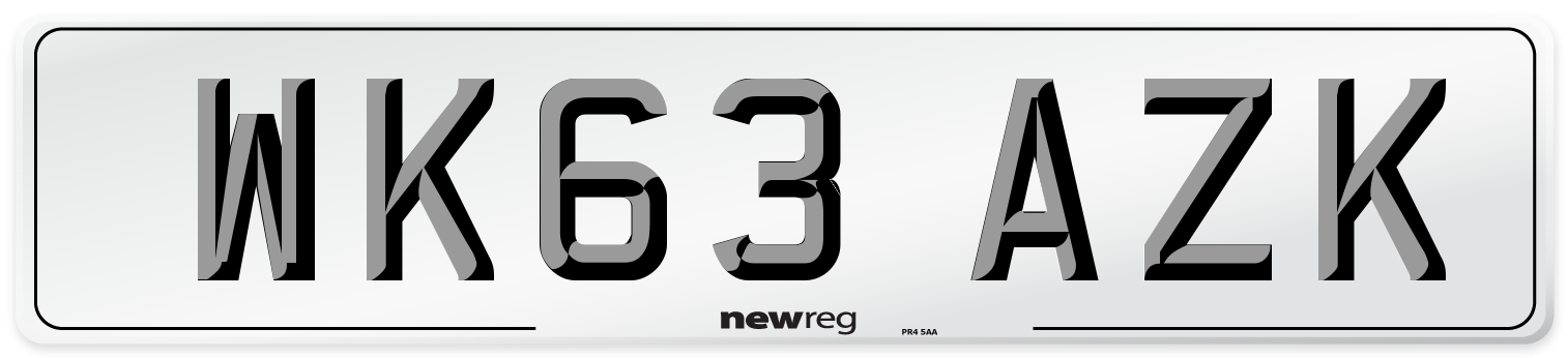 WK63 AZK Number Plate from New Reg